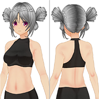 圆形双马尾发型套装