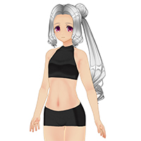 日本式的侧发髻马尾辫发型套装