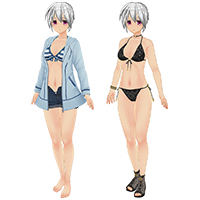 清爽夏日泳装和发型套装