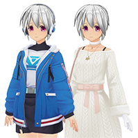 可爱女孩和女性服装套装